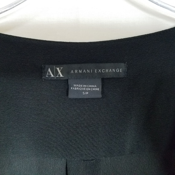 Armani Exchange Black Ruffle Blouse Crossover Sz S - Picture 4 of 6